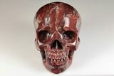 Realistic, Polished Red Picture Jasper Skull #199586-1